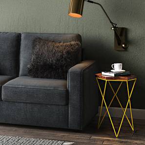 Side Table Sw Others Design Dyson Solid Wood Side Table in Teak Yellow Finish
