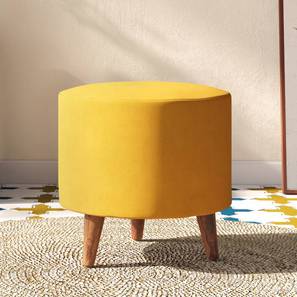 Collie footstool yellow velvet lp