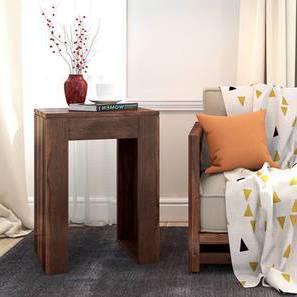 Collections New In Munger Design Epsilon Solid Wood Side Table in Teak
