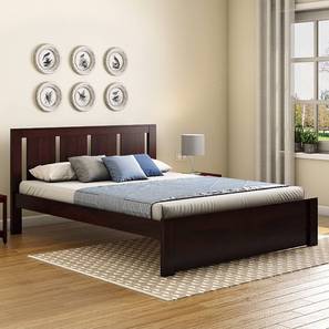 Queen Beds Without Storage Design Durban Solid Wood Queen Size Non Storage Bed in Mahogany Finish