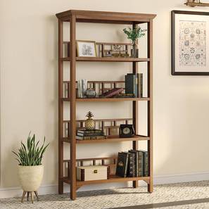 Organizers Without Door 10k 20k Sw Design Enid Solid Wood Bookshelf in Amber Walnut