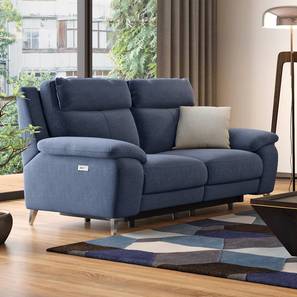 2 Seater Recliners Design Emila Two Seater Motorized Fabric Recliner in Blue