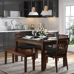 Dining Bench In Jaipur Design Diner Solid Wood Dining Bench in Dark Walnut Finish
