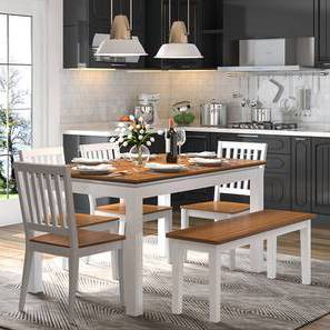 Dining Bench Design Diner Solid Wood Dining Bench in Golden Oak Finish
