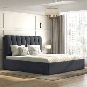Upholstered Beds Diff Design Faroe Engineered Wood King Size Drawer Storage Upholstered Bed in Grey Finish