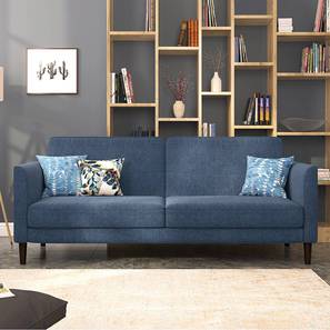 Sofas Under 30k Design Felicity 3 Seater Sofa cum Bed In Midnight Indigo Blue Colour