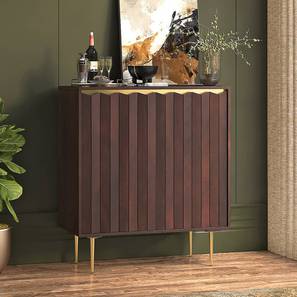 Keoni Collection Design Keoni Solid Wood Free Standing Bar Cabinet in Claret Mahogany Finish