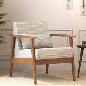 Wood Upholstered Mid Back Accent And Lounge 10 20k Design Brooks Lounge Chair in Grey Floral Teak