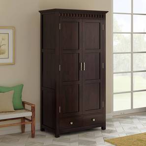 Office Cabinet Design Fidora Solid Wood 2 Door Wardrobe in Mahogany Finish