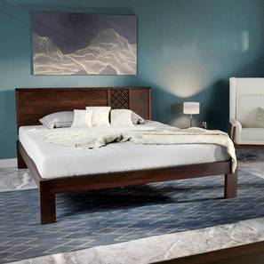 Beds Without Storage In New Delhi Design Alaca Solid Wood King Size Non Storage Bed in Mahogany Finish