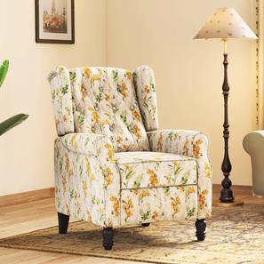 Lazeon Recliner Design Ellis One Seater Pushback Recliner in Mustard Florals