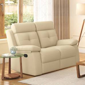 Raphael Leatherette Two Seater Manual Recliner in Off White-image-33