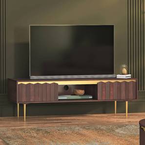 Tv Units Design Keoni Solid Wood TV Unit in Claret Mahogany Finish