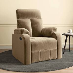 1 Seater Recliners Design Simpson Fabric One Seater Manual Recliner in Beige