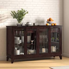 Crockery Unit In Noida Design Akira Solid Wood Sideboard in Mahogany Finish