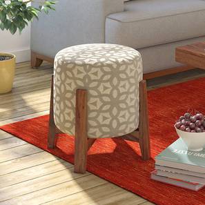 Ottomans Design Nicole Ottoman in Grey Lattice
