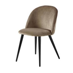 Happy Ink Design Romantic Vintage Metal Dining Chair set of in Beige Finish