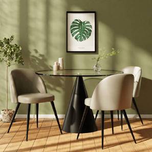 Happy Ink Design Romantic Vintage Metal Dining Chair set of in Beige Finish