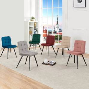 Happy Ink Design Furst Tufted Metal Dining Chair set of in Yellow Finish