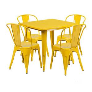 Balcony Sets In Hyderabad Design Tate Square Balcony Set with set of 4 Chairs in Yellow Colour
