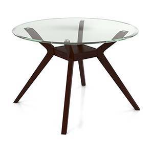 Glass Top Dining Table Diff Design Wesley Glass 4 Seater Dining Table in Dark Walnut Finish