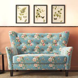 Loveseats Design Frida 2 Seater Fabric Loveseat in Dusty Teal Floral