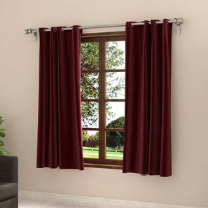 Dawn Maroon Polyester Room Darkening Window Curtain