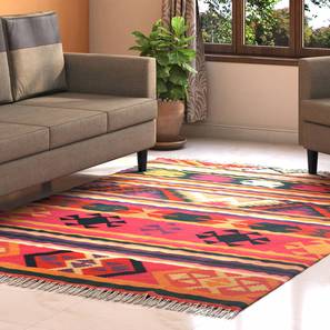Dhurries Design Hanna Red Cotton Dhurrie
