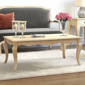 Aara Craft Helena Design Helena Rectangular Solid Wood Coffee Table in White