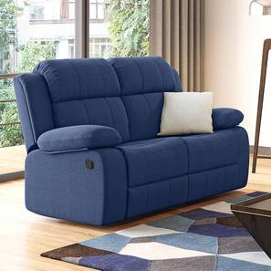 Two Seater Recliner Sofas Design Griffin Two Seater Manual Fabric Recliner in Lapis Blue Fabric