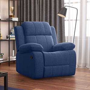 One Seater Recliner Design Griffin One Seater Manual Fabric Recliner in Lapis Blue Fabric