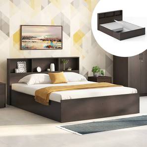 Deal Of The Day Ccs Design Jasper Engineered Wood Queen Size Box Storage Bed in Dark Wenge Finish