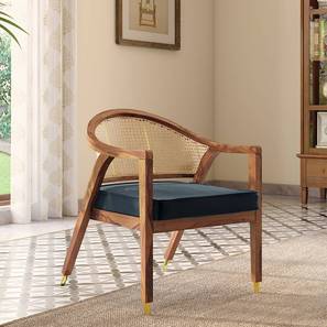 Hayworth Lounge Chair in Sea Port Blue Velvet Teak Colour-image-3