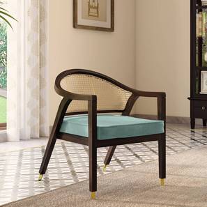 Hayworth Lounge Chair in Dusty Turquoise Velvet American Walnut Colour-image-23