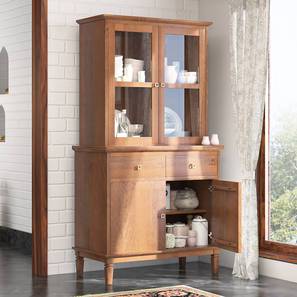 Kitchen Almirah Design Design Malabar Solid Wood Sideboard in Amber Walnut Finish