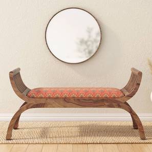 Fabric Benches Design Magnolia Solid Wood Bench in Teak Red