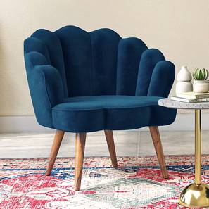 Super Deals Full House Sale Design Korine Accent Chair in Blue Velvet