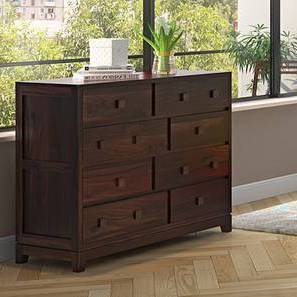 8 Drawers Design Magellan 8 Solid Wood Chest of 8 Drawers in Mahogany Finish