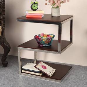 Maude side table ss polish walnut lp