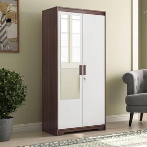 Wardrobes Mirrored Design Miller Engineered Wood 2 Door Wardrobe With Mirror in Two Tone Finish