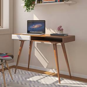 Study Table Design Roswell Solid Wood Study Table in Amber Walnut Finish