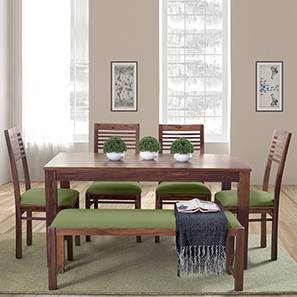 Dining Bench Design Oribi Solid Wood Dining Bench in Teak Finish
