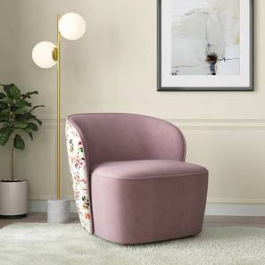 Iconic Chairs Design Portia Accent Chair in Peach Floral Velvet