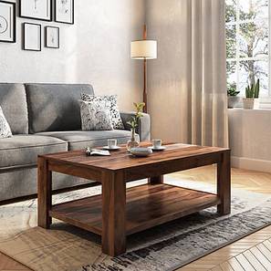 Coffee Table Design Striado Rectangular Solid Wood Coffee Table in Teak