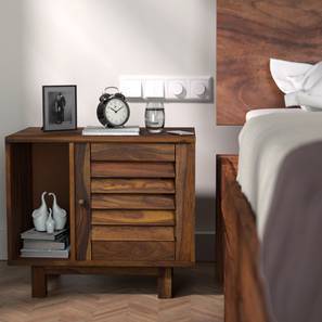 Bedside Tables In Indore Design Terence Solid Wood Bedside Table in Teak Finish