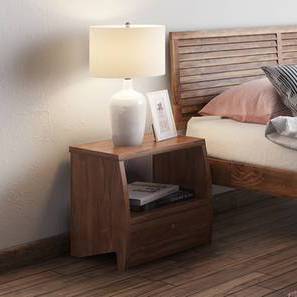 Bedside Tables Design Siesta Solid Wood Bedside Table in Teak Finish