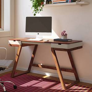 Study Table Design Truman Solid Wood Study Table in Teak Finish
