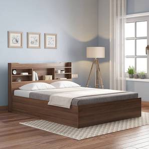 Clearance Sale Fhs Design Sandon Engineered Wood Queen Size Box Storage Bed in Classic Walnut Finish