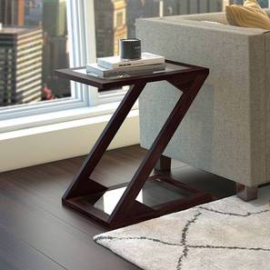Open Side Tables End Tables Design Zeta Solid Wood Side Table in Mahogany