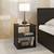 Zoey bedside table  open storage   dark wenge lp